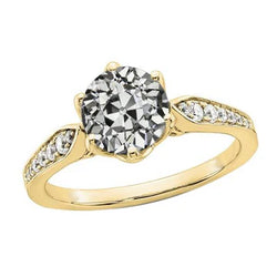 Natuurlijke Diamanten Ring 3.25ct - Geelgoud 14K