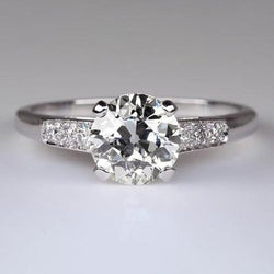 Ronde Oude Mijnwerker Echte Natuurlijke uit de aarde gewonnen Diamanten Ring met Accentjuwelen 2.50 Karaat
