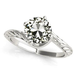 Ronde Oude Mijnwerker Natuurlijke uit de aarde gewonnen Diamanten Solitaire Ring Vintage Stijl 2.50 Karaat
