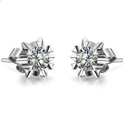 Ronde Solitaire Echt Diamanten Stud Earring Sieraden 2 Ct. 14K Wit Goud