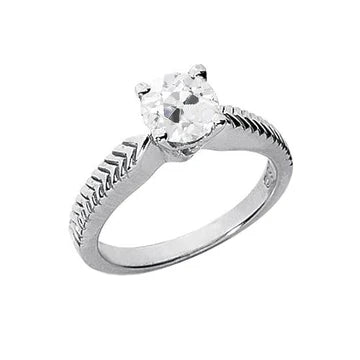 Ronde Solitaire Jubileumring Oude Mijnwerker Echt Diamant 1 Karaat