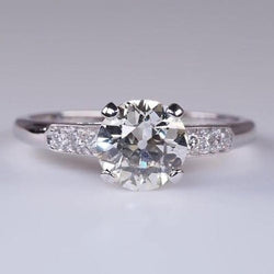 Ronde Verlovingsring met Oud Geslepen Natuurlijke uit de aarde gewonnen Diamant 2.50 Karaat Sieraden