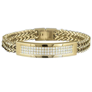 Ronde Vorm Echt Diamanten Heren Armband Sieraden Geel Goud 14K 4 Karaat