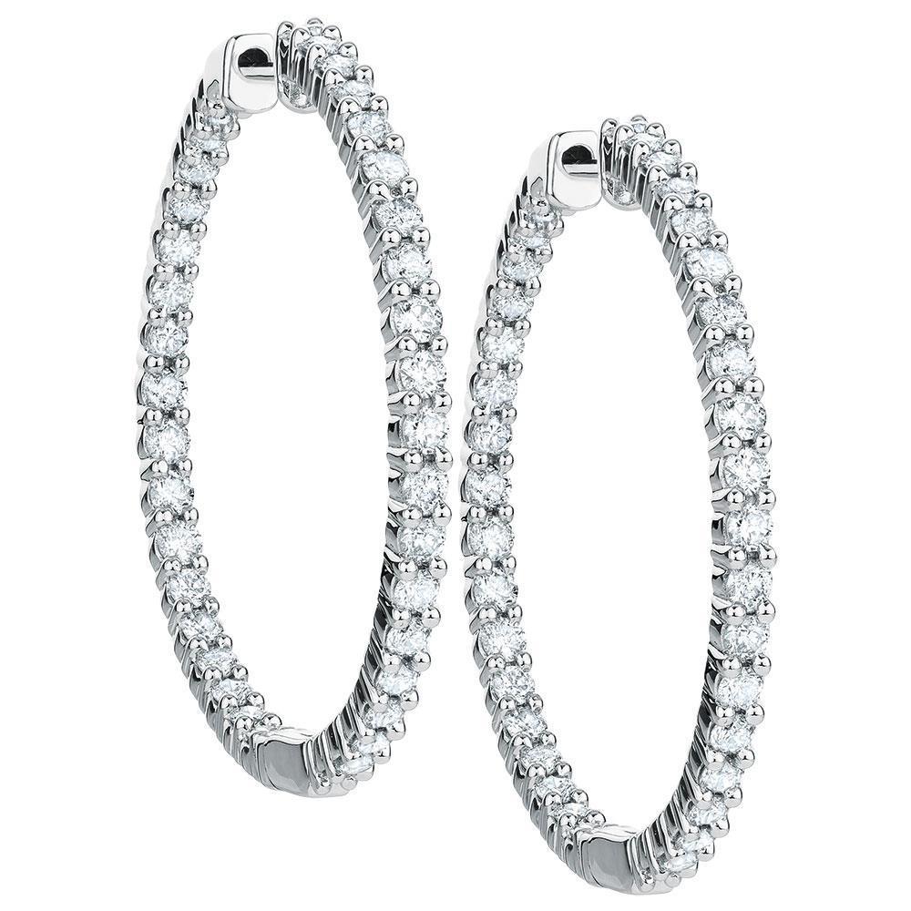Ronde Briljant Geslepen Echt Diamanten Hoepel Oorbel Wit Goud 3,5 ct. - harrychadent.nl