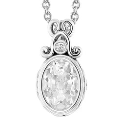 Ronde & Ovale Oud Geslepen Natuurlijke uit de aarde gewonnen Diamanten Hanger Schuif Kastzetting 2 Stenen 5.50 Karaat