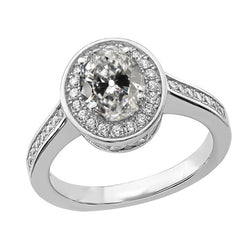 Natuurlijke Diamanten Ring 3.50ct - Witgoud 14K