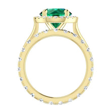 Afbeelding in Gallery-weergave laden, Ronde groene smaragdgele gouden ringset
