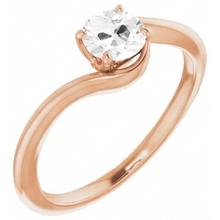 Afbeelding in Gallery-weergave laden, Solitaire Ring 14K Rosé Goud met Fijne Diamant – vooraanzicht
