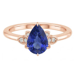 Echte Saffier Ring 3 Karaat - 14K Roségoud