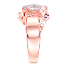 Afbeelding in Gallery-weergave laden, Rose Gouden Echt Diamanten Ring 2,25 Karaat Ceylon Saffier Accenten Sieraden

