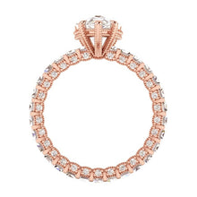 Afbeelding in Gallery-weergave laden, Rose Gouden Peer Echt Diamanten Verlovingsring 5,85 Karaat
