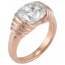 Afbeelding in Gallery-weergave laden, Roségouden Solitaire Ring Kussen Oud Mijn Slijpsel Echte Natuurlijke uit de aarde gewonnen Diamant 2.25 Karaat
