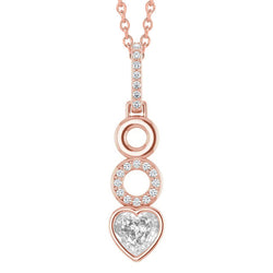 Kraagzetting Hanger Halsketting – Diamant 1 karaat 14K Rosé Goud