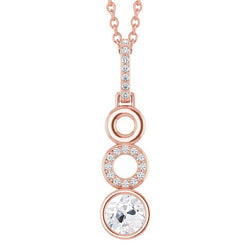 Kraagzetting Fijne Diamant Druppel Hanger 1 karaat – 14K Rosé