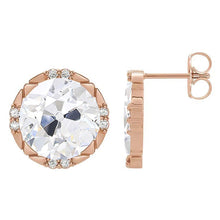 Afbeelding in Gallery-weergave laden, Old Mine Slijpvorm Fijne Diamant ring in 14 Karaat Rosé Goud – vooraanzicht
