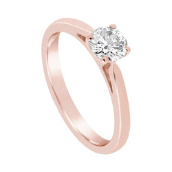 Rose Gold Solitaire 2 Karaats Ronde Echt Diamanten Verlovingsring Nieuw