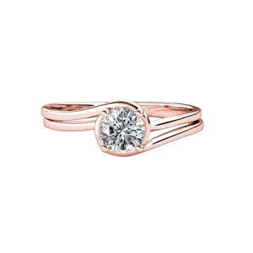 Rose Gold Solitaire Ronde Echt Diamanten Verlovingsring 1,75 Ct