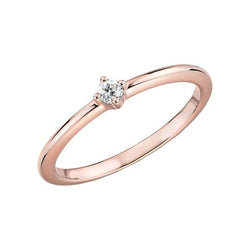 Rose Gold Solitaire Ronde Geslepen Ring Oude Mijn Geslepen Echt Diamant 1 Karaat