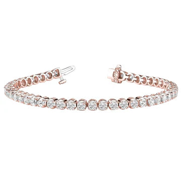 Rose Gouden Dames Ronde 7.50 Karaat Echt Diamant Tennisarmband