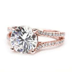 Rose Gouden Verlovingsring Met Echt Diamant