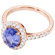 Afbeelding in Gallery-weergave laden, Roségoud 14K 15.40 Karaat Tanzaniet Met Natuurlijke uit de aarde gewonnen Diamanten Ring Nieuw
