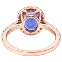Afbeelding in Gallery-weergave laden, Roségoud 14K 15.40 Karaat Tanzaniet Met Natuurlijke uit de aarde gewonnen Diamanten Ring Nieuw
