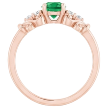 Afbeelding in Gallery-weergave laden, echte round smaragd 1.40karaat ring op wit
