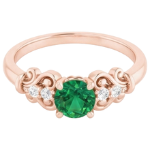 Afbeelding in Gallery-weergave laden, echte round smaragd 1.40karaat ring close-up detail
