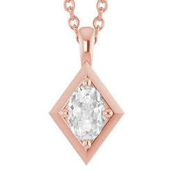 Roségouden Dames Echt Diamanten Hanger Ovaal oud Geslepen 2,50 Cartas 14K