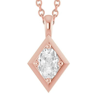 Roségouden Dames Echt Diamanten Hanger Ovaal oud Geslepen 2,50 Cartas 14K