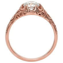 Afbeelding in Gallery-weergave laden, Roségouden Gypsy Solitaire Ring Oude Geslepen Echt Diamant Vintage Stijl 1 Karaat
