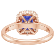 Afbeelding in Gallery-weergave laden, echte round saffier 4karaat ring zijaanzicht
