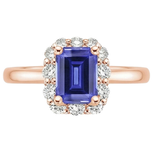 Afbeelding in Gallery-weergave laden, echte round saffier 4karaat ring profielweergave
