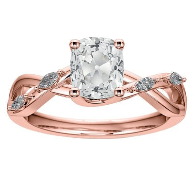 Roségouden Kussen Oud Geslepen Echt Diamanten ring & Markiezinaccenten 4,75 Karaat