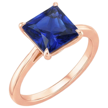Afbeelding in Gallery-weergave laden, echte princess diamant 3.50karaat ring zijaanzicht
