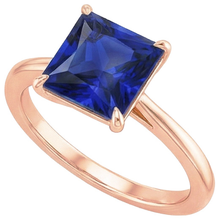 Afbeelding in Gallery-weergave laden, echte princess diamant 3.50karaat ring bovenaanzicht
