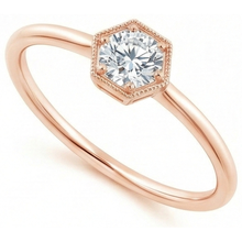 Afbeelding in Gallery-weergave laden, echte round diamant 1karaat ring zijaanzicht
