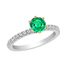 Afbeelding in Gallery-weergave laden, High-end Colombiaanse Smaragd Gekleurde Steen Ring 2 karaat – hoofdaanzicht
