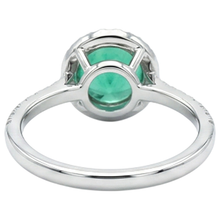 Afbeelding in Gallery-weergave laden, Fijne Smaragd Edelsteen Ring 3-karaat Bicolor 14K Goud – achteraanzicht
