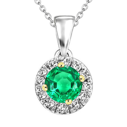 Smaragd Steen Halsketting 2 karaat – Bicolor 14K Goud
