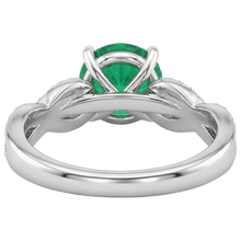 Afbeelding in Gallery-weergave laden, Fijne Smaragd Rond Geslepen Gekleurde Steen Ring in Tweekleurig 14K Goud – achteraanzicht
