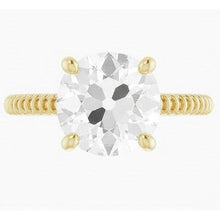 Afbeelding in Gallery-weergave laden, Briljant Enkele Steen Ring 2,50-karaat 14K Geelgoud – hoekaanzicht
