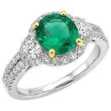 Afbeelding in Gallery-weergave laden, Smaragd Edelsteen Ring 2,50 karaat Bicolor 14K Goud – zijaanzicht
