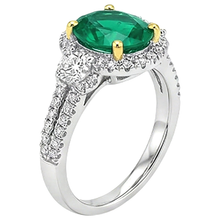 Afbeelding in Gallery-weergave laden, Stralend Smaragd Edelsteen Ring 2,50 karaat – hoekaanzicht

