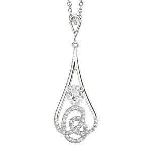 Round & Pear Old Mine Cut 2 karaats Echt Diamanten Hanger wit goud 14K