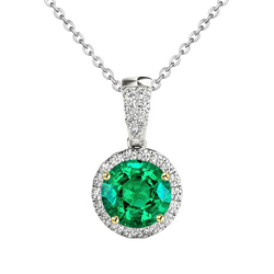 GIA Gekeurd Steen Halsketting – Smaragd 1,50 karaat Bicolor 14K