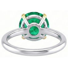 Afbeelding in Gallery-weergave laden, Smaragd Edelsteen Ring 4-karaat 14 Karaat Tweekleurig Goud – bovenaanzicht
