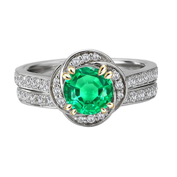 Fijne Smaragd Edelsteen Ring – Pavé 2,50 karaat 14 Karaat