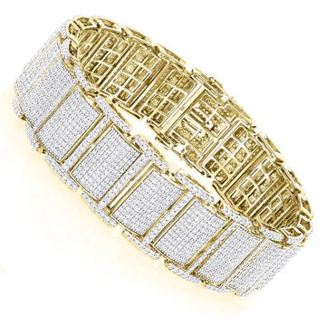 Round Cut 19 Karaats Echt Diamanten Heren Ice Out Gouden 14K Armband