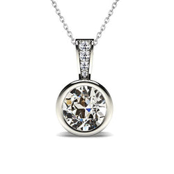 14K Witgoud Fijne Diamant Hanger – 1,50-karaat Old Mine Slijpvorm